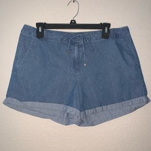 New York & Company Blue soft Shorts with tie- 12